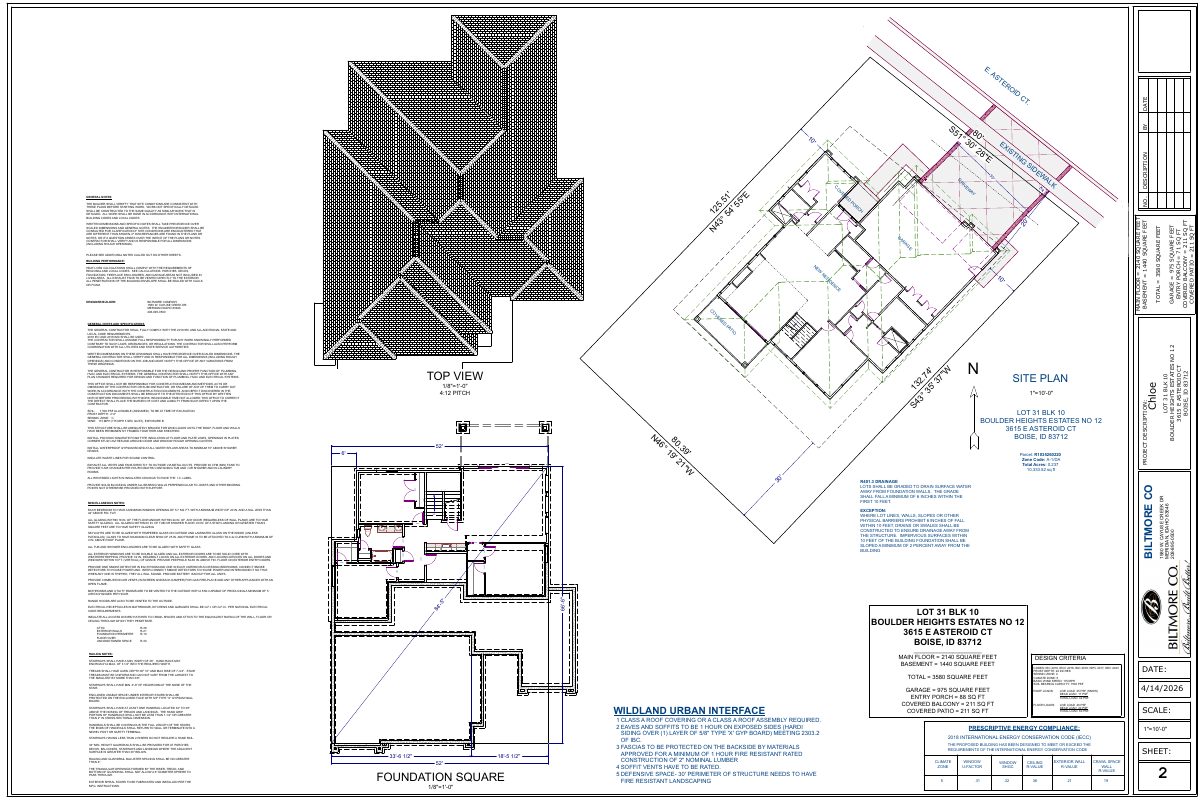 Site plan: New single-family home proposed on hillside lot, with extra slope review required