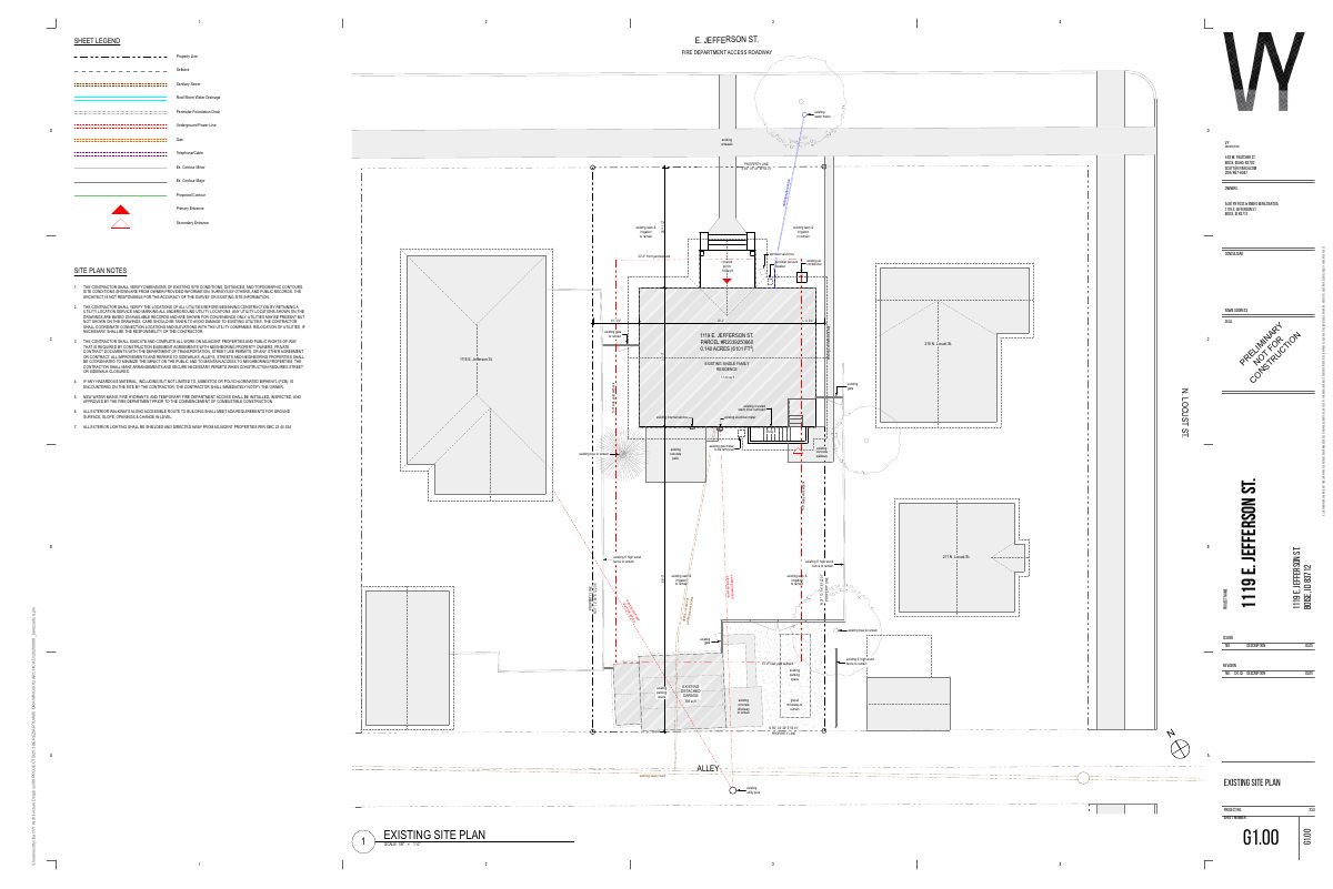 Site plan: Rear addition of about 880 square feet to historic home approved