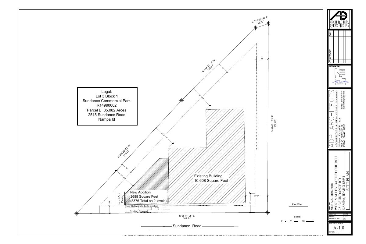 Site plan: Two-story, 5,376-square-foot church addition approved with conditions