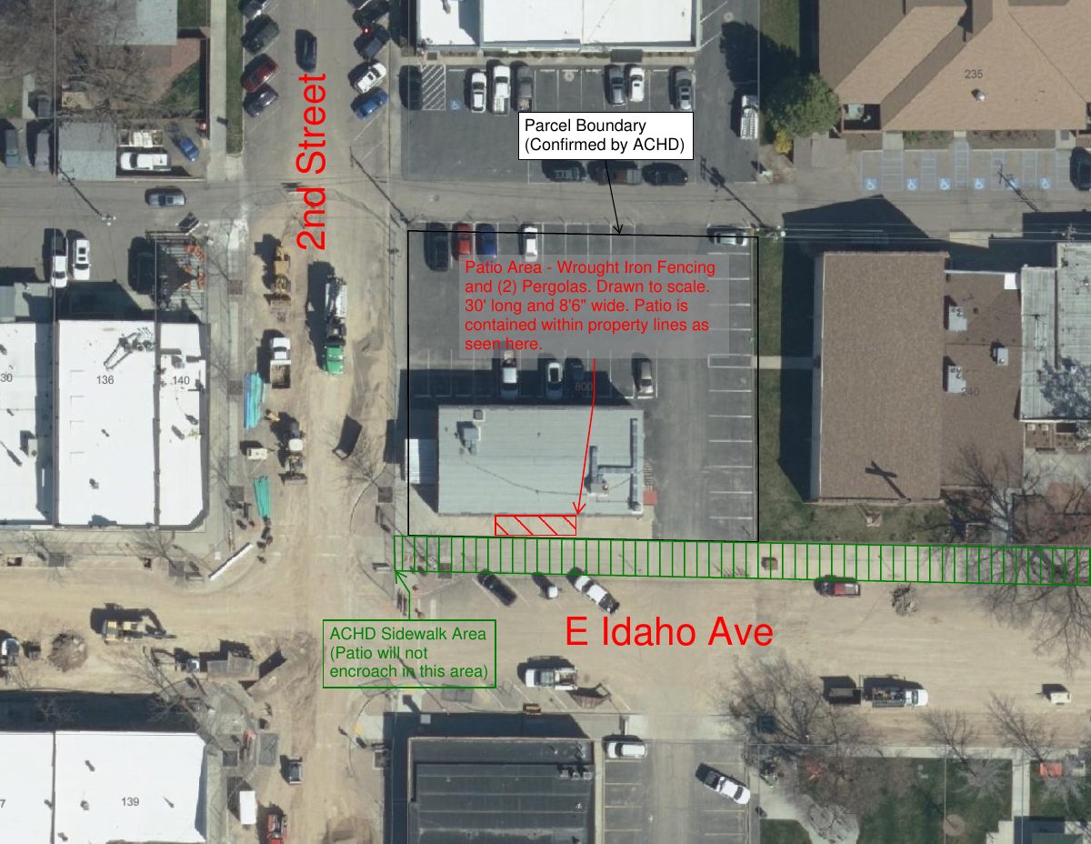 Site plan: Masonic Temple facade makeover with pergolas and outdoor space approved