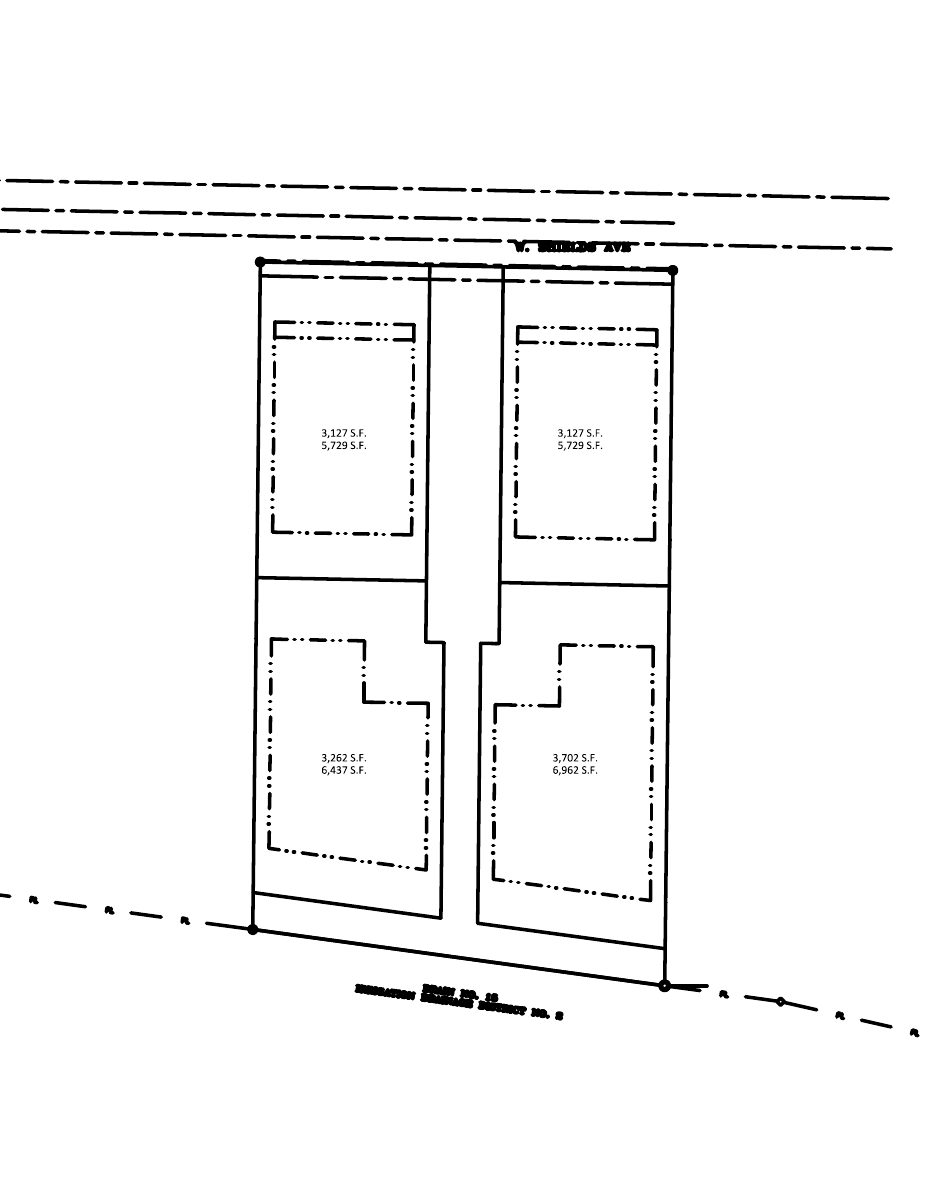 Site plan: 4 single-family homes proposed on 0.7-acre site in 5-lot subdivision