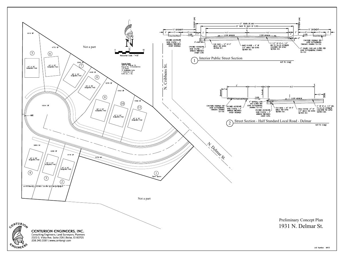Site plan: 10-home residential subdivision proposed on 1.69 acres