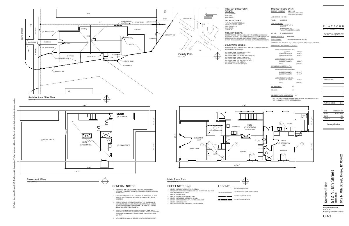 Site plan: Duplex proposed on small lot currently used for commercial purposes