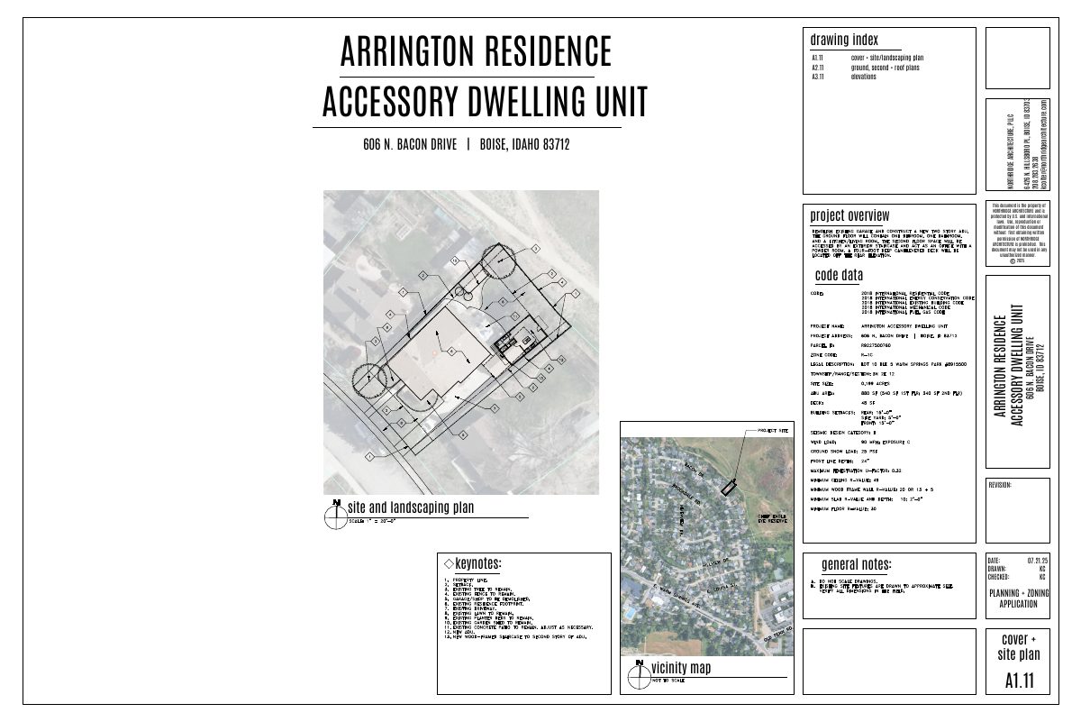 Site plan: Accessory office with attached apartment approved for residential lot
