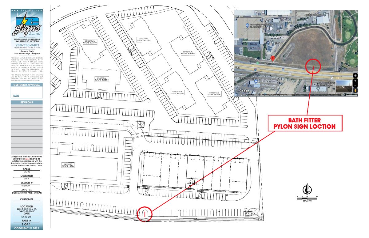 Site plan: 90-foot freeway-facing sign for 10 tenants approved with conditions