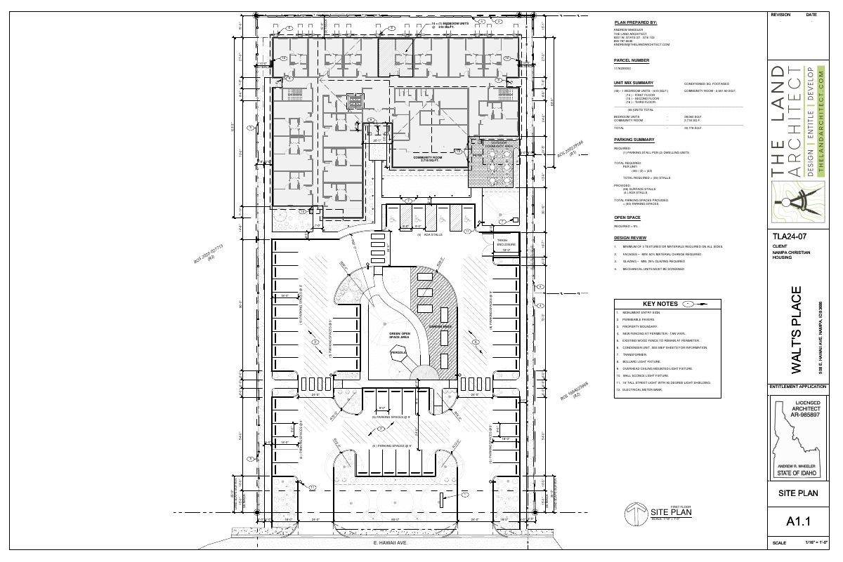 Site plan: 46-unit affordable senior apartment building approved with conditions