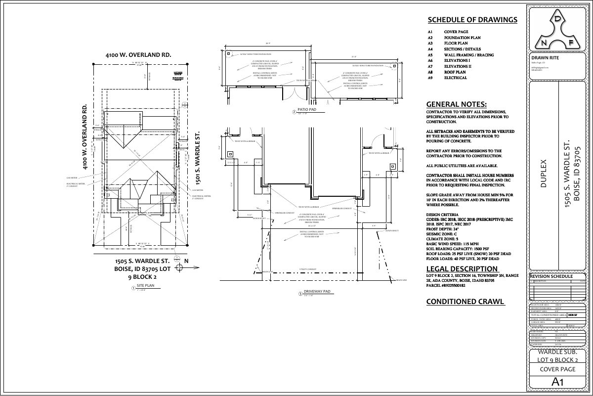 Site plan: Duplex with two three-bedroom rental units approved