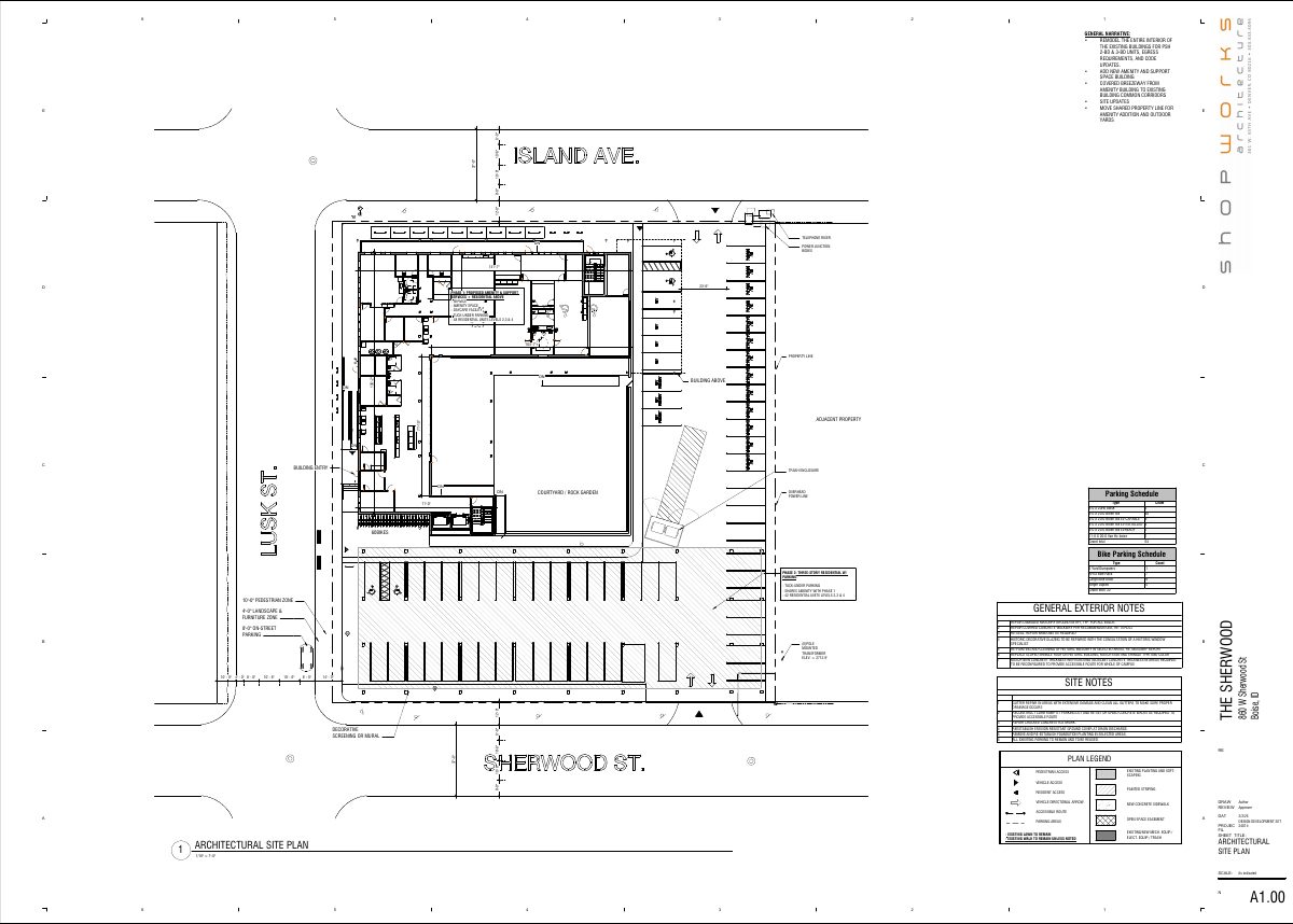 Site plan: 90-unit mixed-use project with daycare and clinic approved in two phases