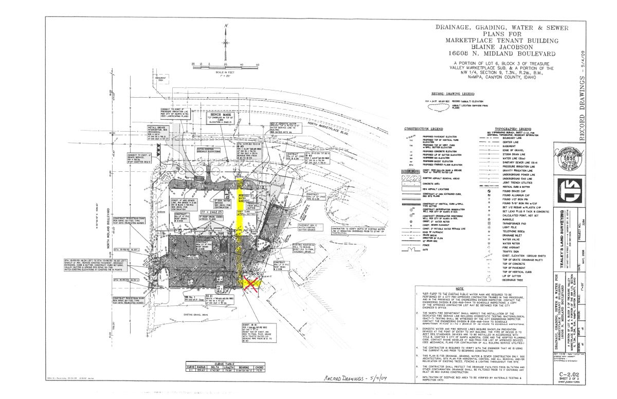 Site plan: Approved: Nampa vacates utility easement under commercial building