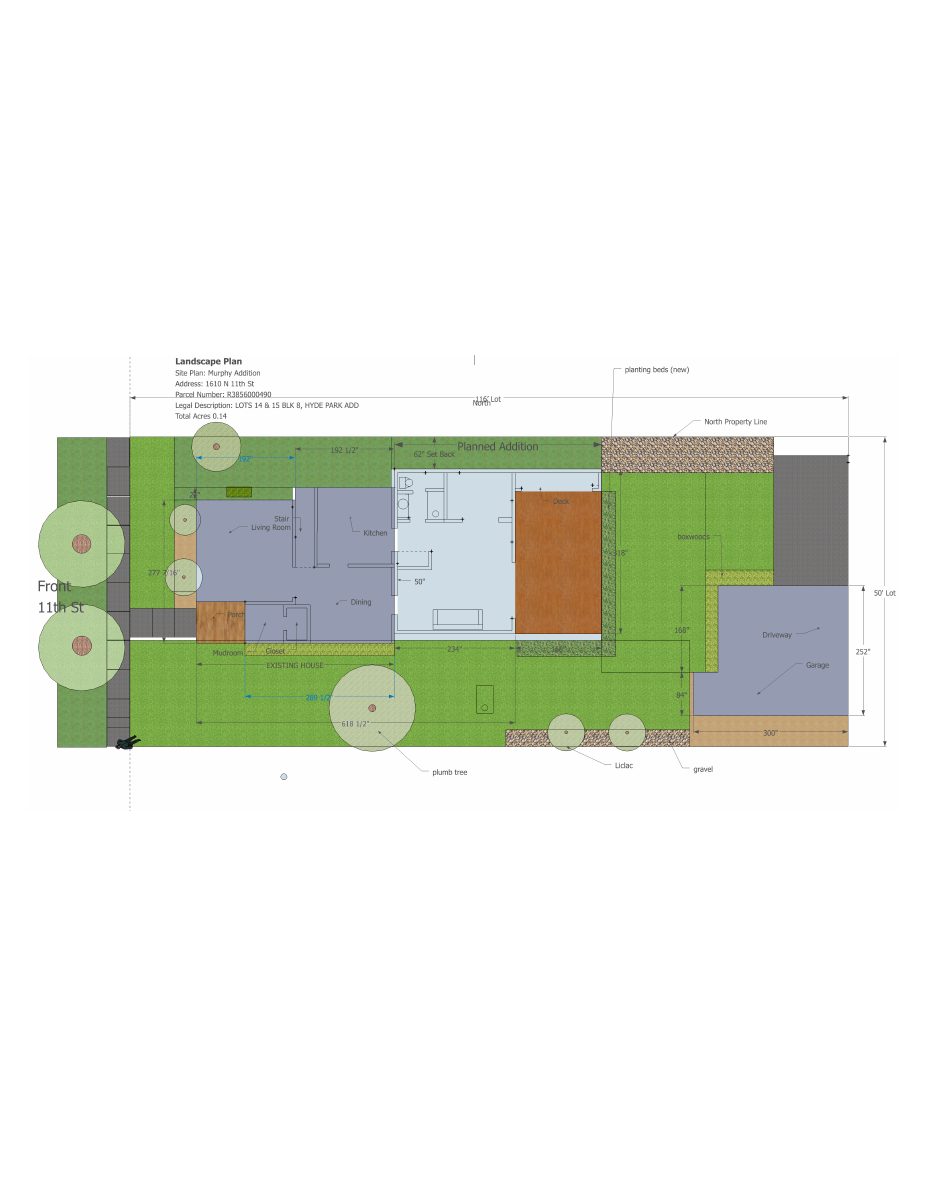 Site plan: Addition to historic single-family home proposed, including new bathrooms and sunroom
