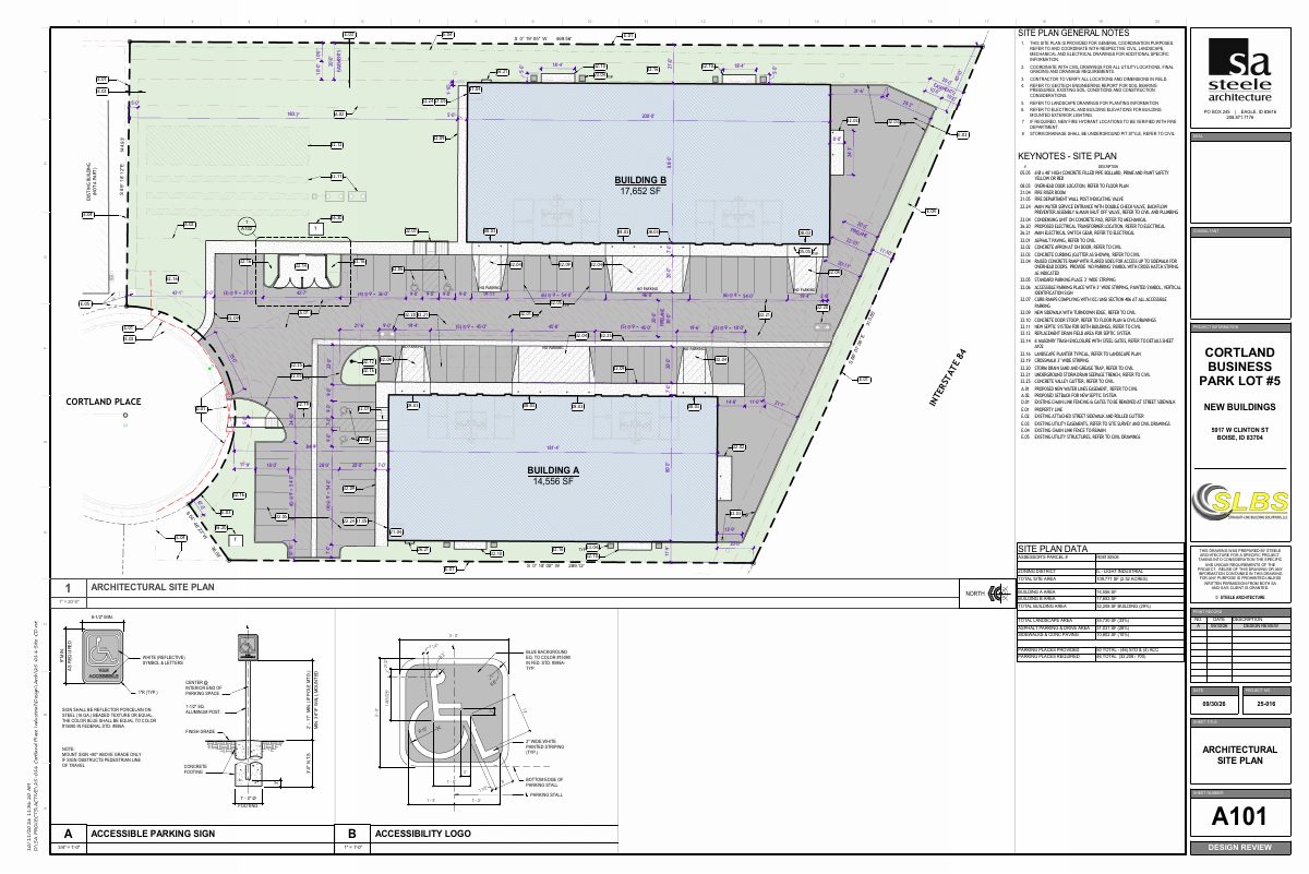 Site plan: Two light industrial buildings proposed on city industrial lot