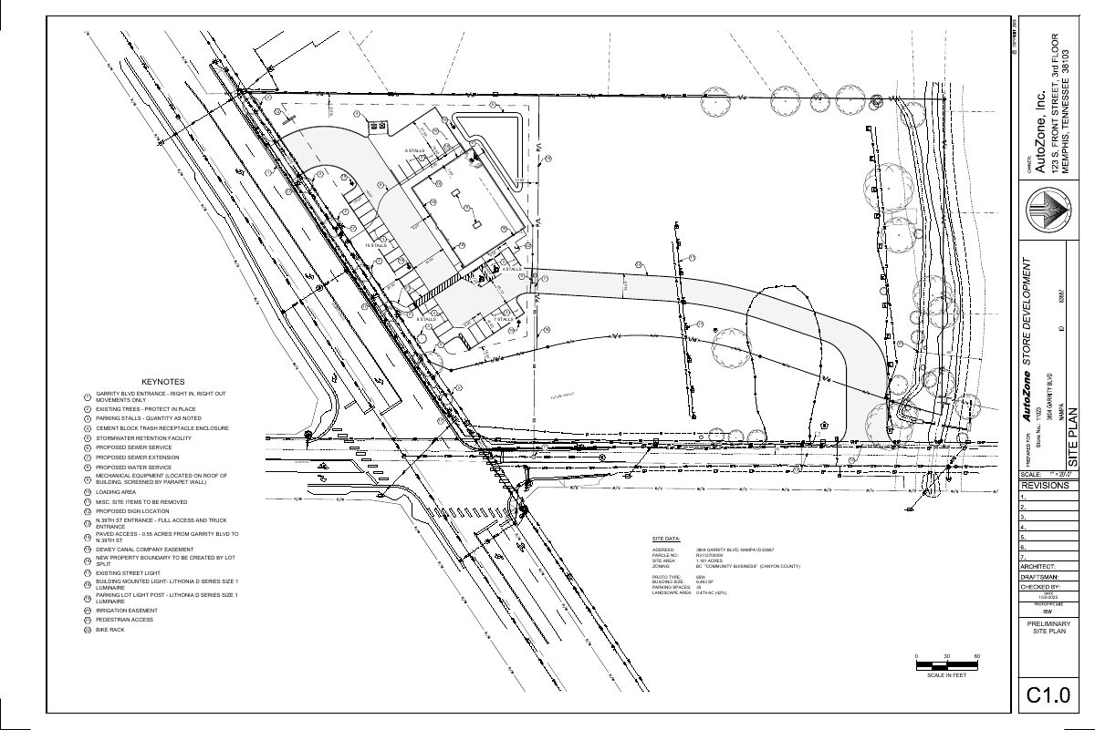 Site plan: AutoZone auto parts store approved for 6,816-square-foot building