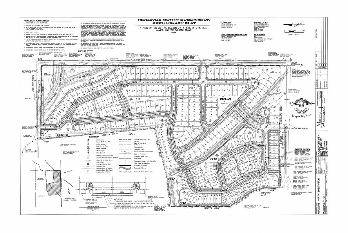 Site plan: Approved: 54 single-family homes on former farmland