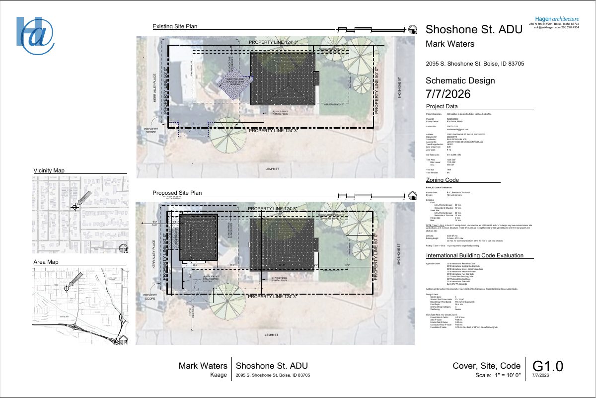 Site plan: Accessory dwelling unit proposed on residential lot under city review