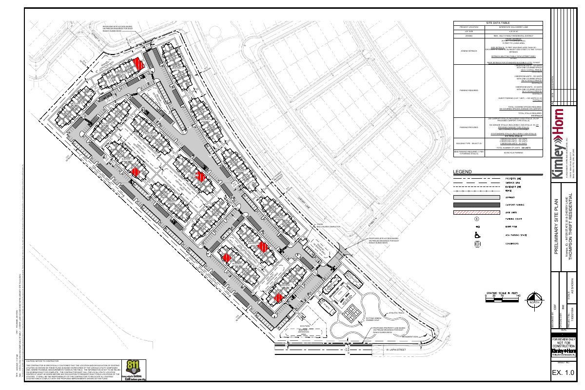 Site plan: 300-unit apartment complex with pool and clubhouse approved with conditions