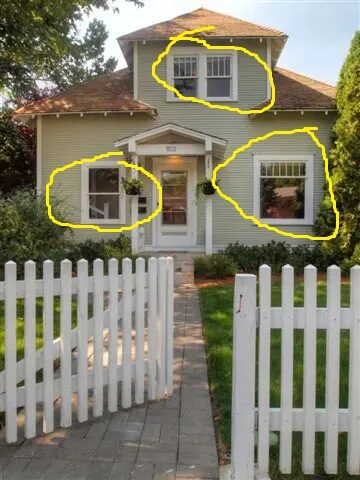 Site plan: Four front windows to be replaced at historic North End home