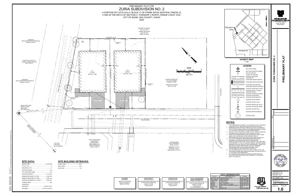 Site plan: 2-lot subdivision for two single-family homes approved