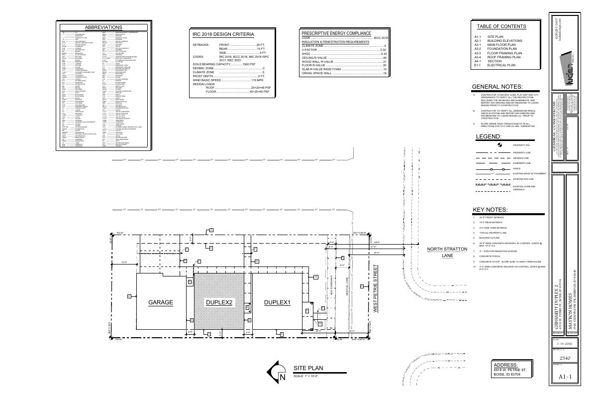 Site plan: Plan would replace a single-family house with two detached homes and a shared garage