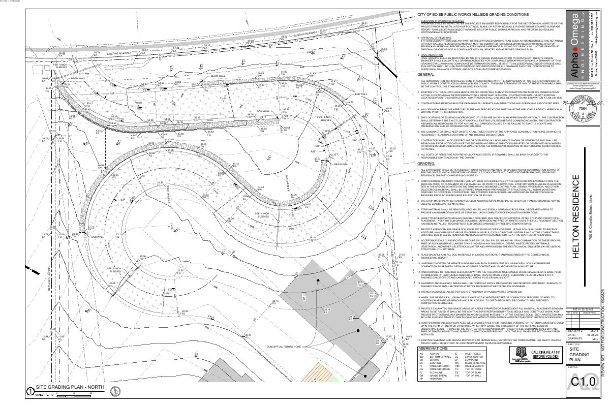 Site plan: Hillside grading and retaining walls sought for single-family home lot