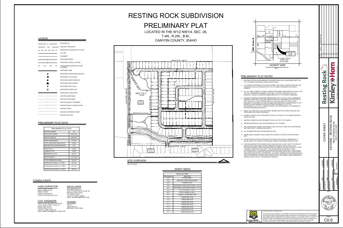 Site plan: 151-home subdivision on 36.65 acres of farmland awaits a City Council decision