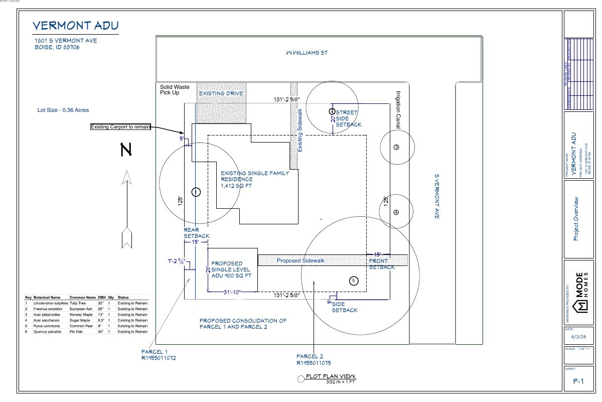 Site plan: Two-bedroom backyard cottage approved for single-family lot