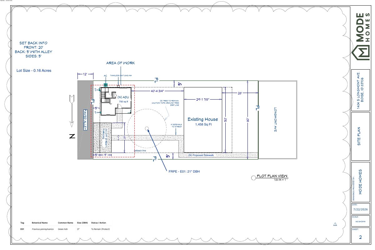 Site plan: Detached accessory dwelling unit approved on residential lot