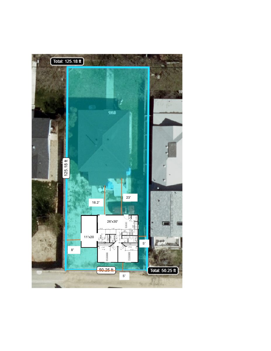 Site plan: Two-bedroom, 779-square-foot backyard cottage approved for single-family lot