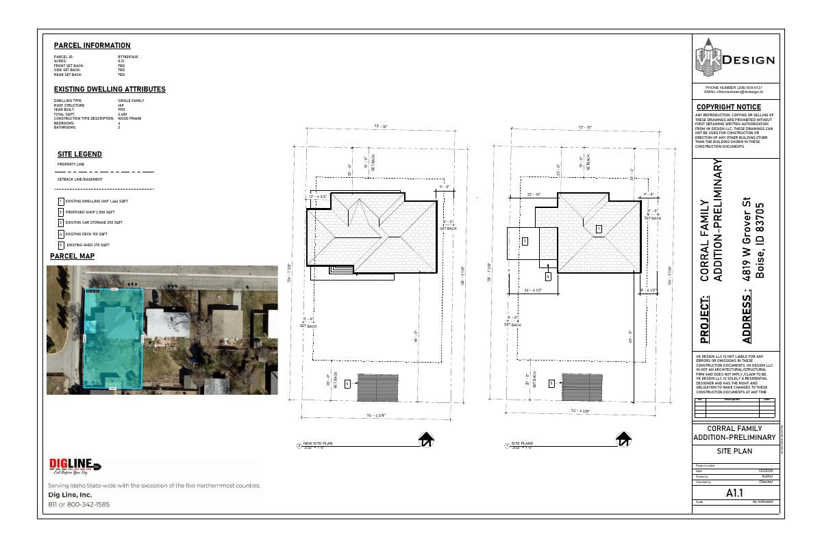 Site plan: Variance sought for home addition on 0.22-acre residential lot