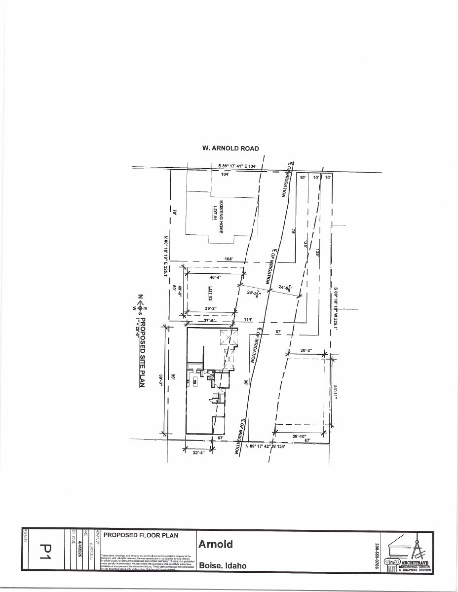 Site plan: Variance sought to let new single-family home sit closer to rear property line