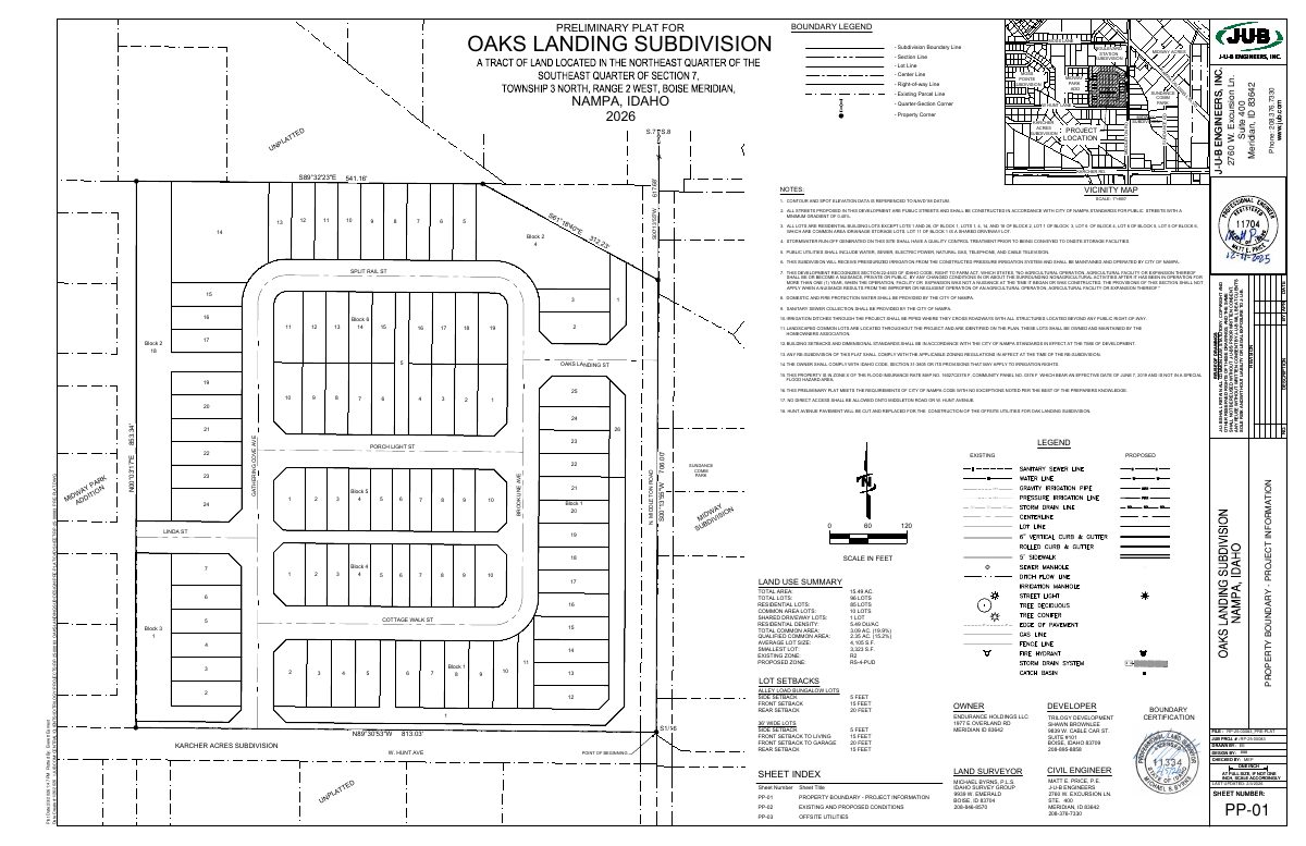 Site plan: Nampa approves 85 single-family homes in Oaks Landing subdivision