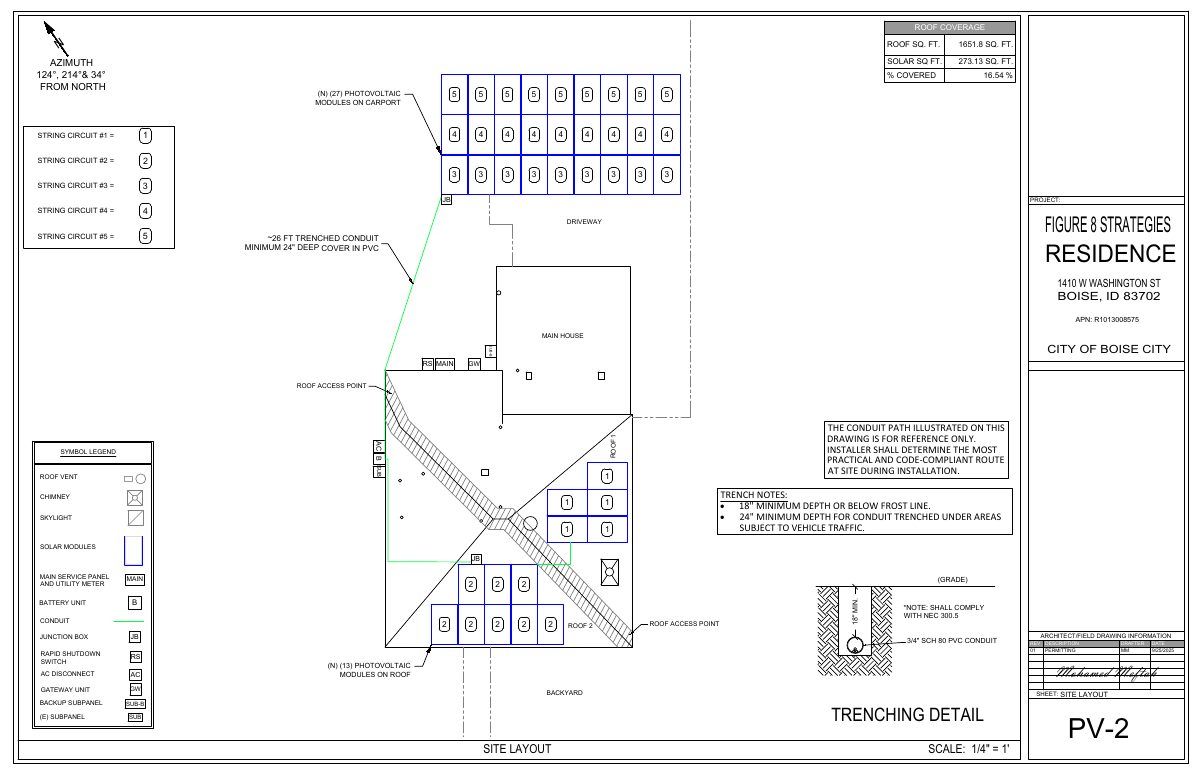 Site plan: New carport and solar panels approved for historic-overlay property