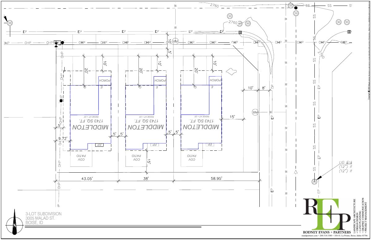 Site plan: 3-lot subdivision for three single-family homes approved