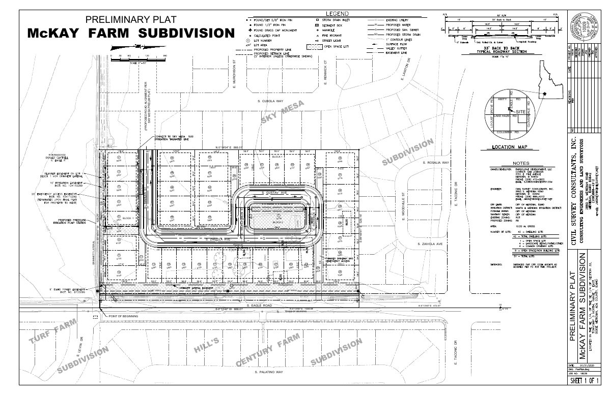 Site plan: Approved: 42 single-family homes on 10.5 acres annexed into Meridian