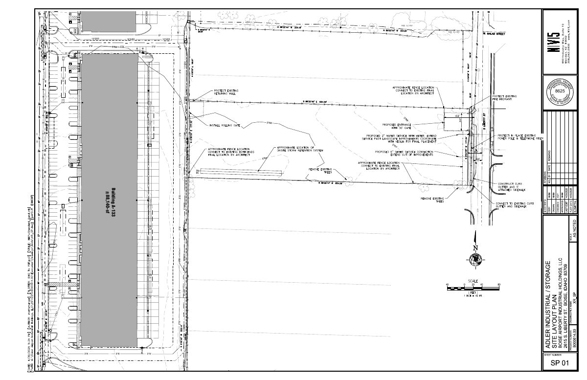 Site plan: Approved: 2.67-acre lot cleared for outdoor storage yard