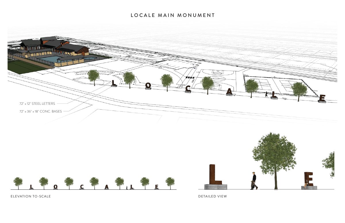 Site plan: Monument lettering proposed for common area of Syringa Valley subdivision