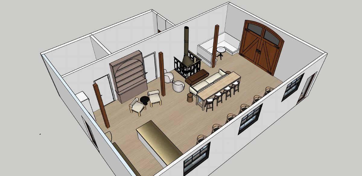 Site plan: Coffee shop proposed in former office space, with parking variance sought