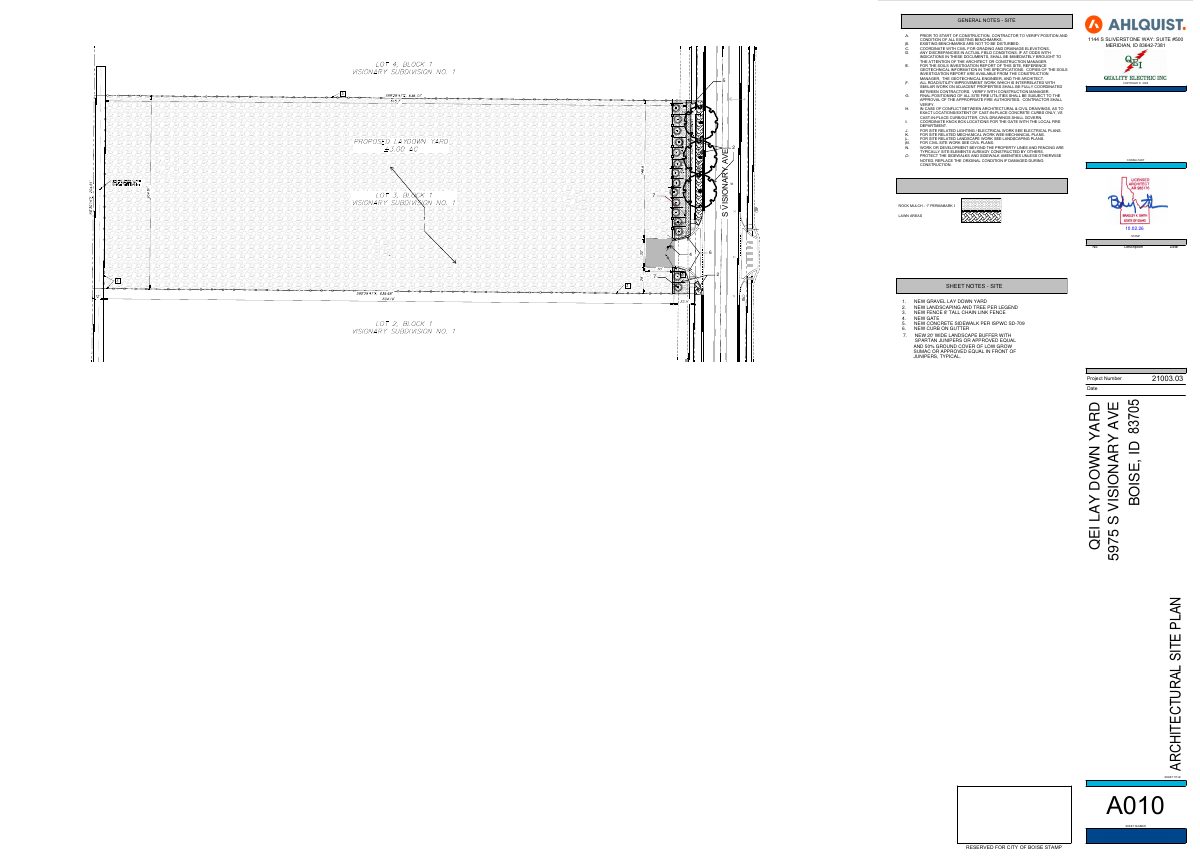 Site plan: Gravel outdoor storage yard on 4-acre industrial lot approved with conditions