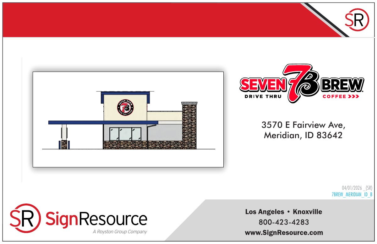 Site plan: 7Brew drive-through coffee stand with 912 square feet approved