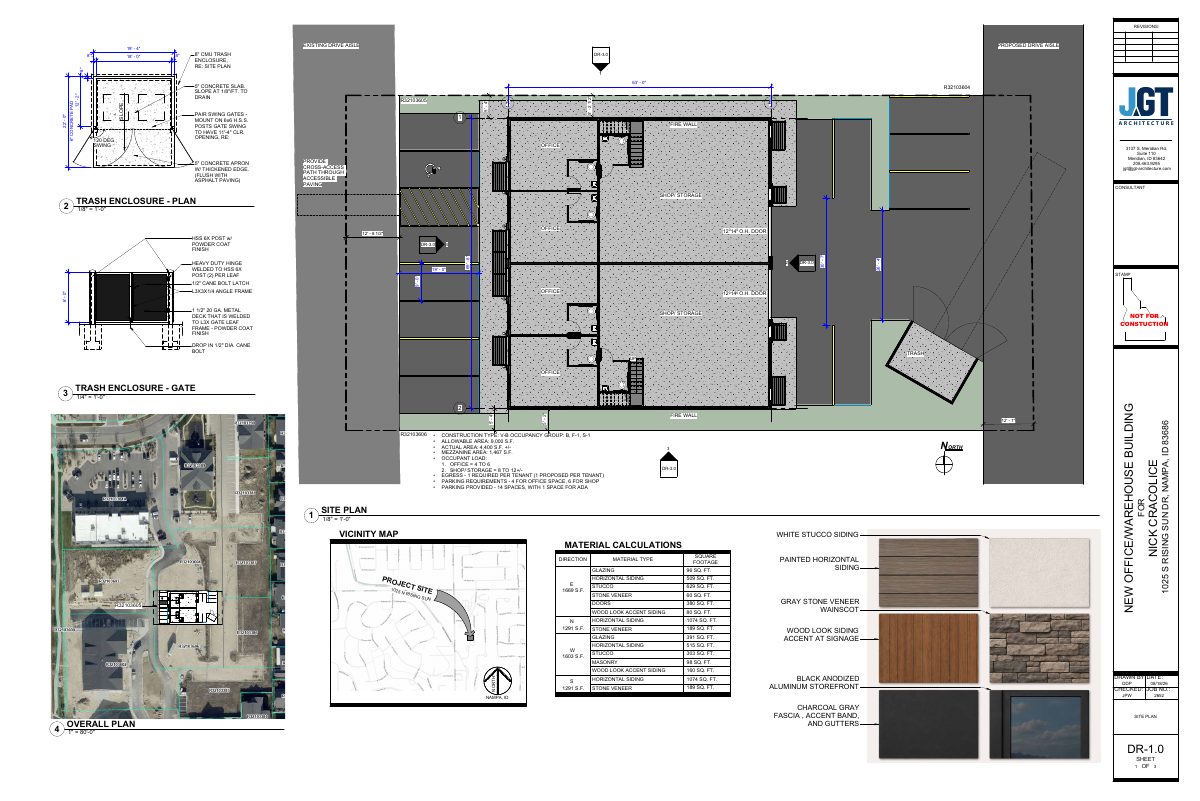 Site plan: New office and warehouse building approved with conditions