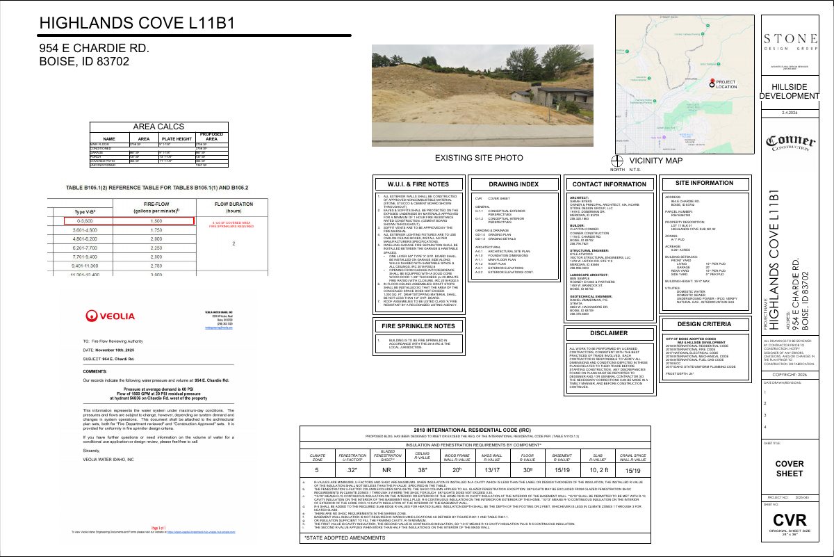 Site plan: Single-story, 2,765-square-foot house with 3-car garage approved on hillside lot
