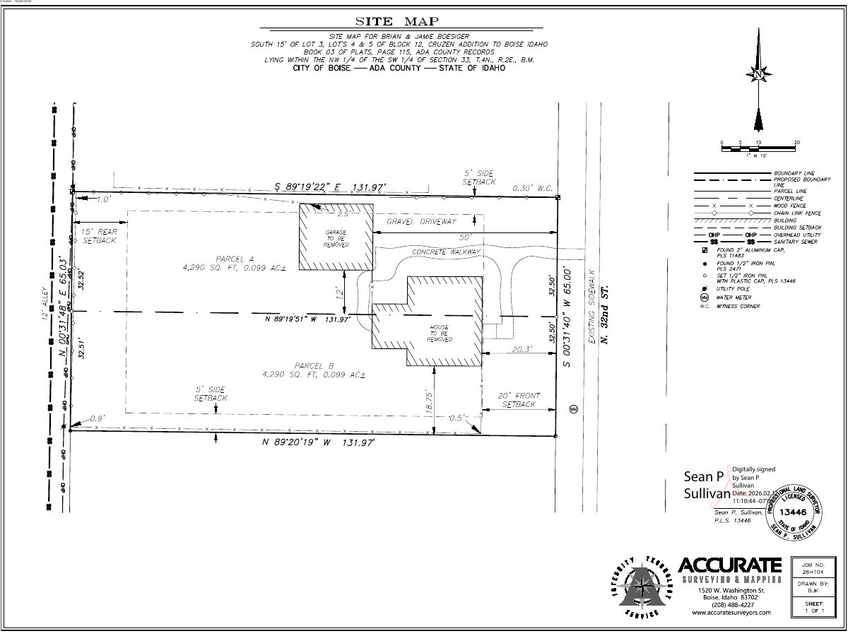 Site plan: Boise approves property line adjustment splitting one lot into two parcels