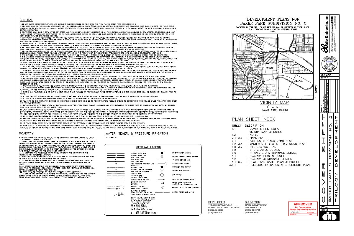 Site plan: Approved: 150 units across 15 lots in Baker Park Phase Two