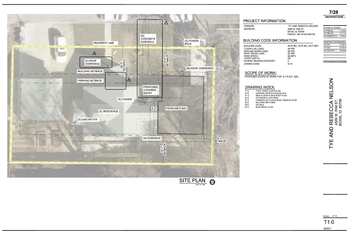 Site plan: Accessory dwelling unit approved on residential lot