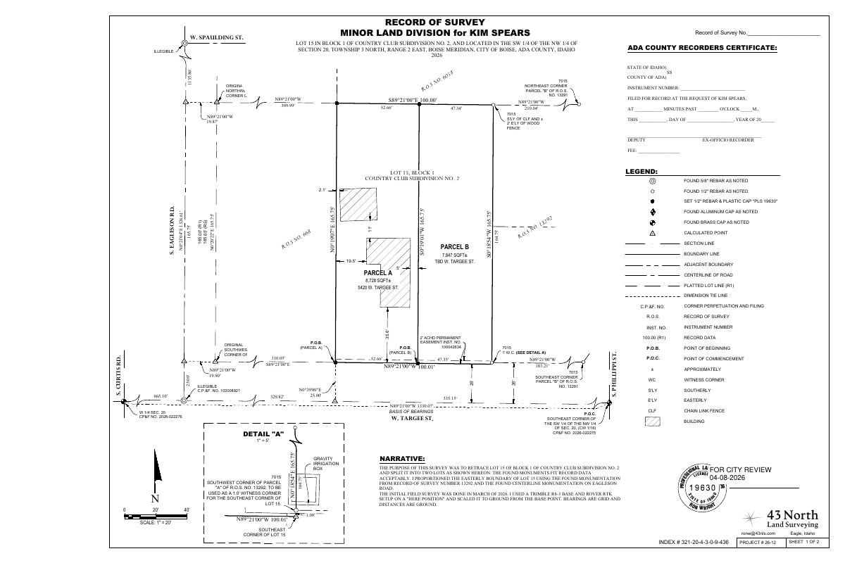 Site plan: Backyard cottage and lot split approved, with sidewalk variance