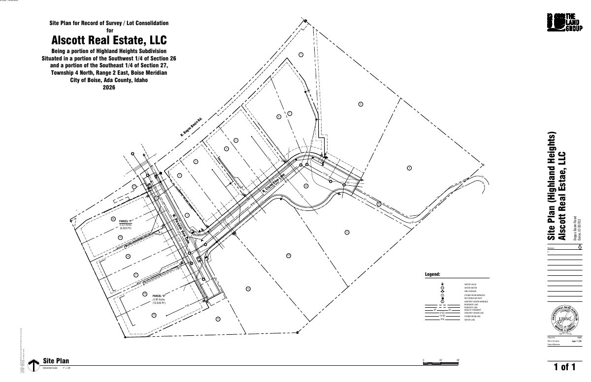 Site plan: Four lots combined into two parcels in approved Highland Heights lot consolidation