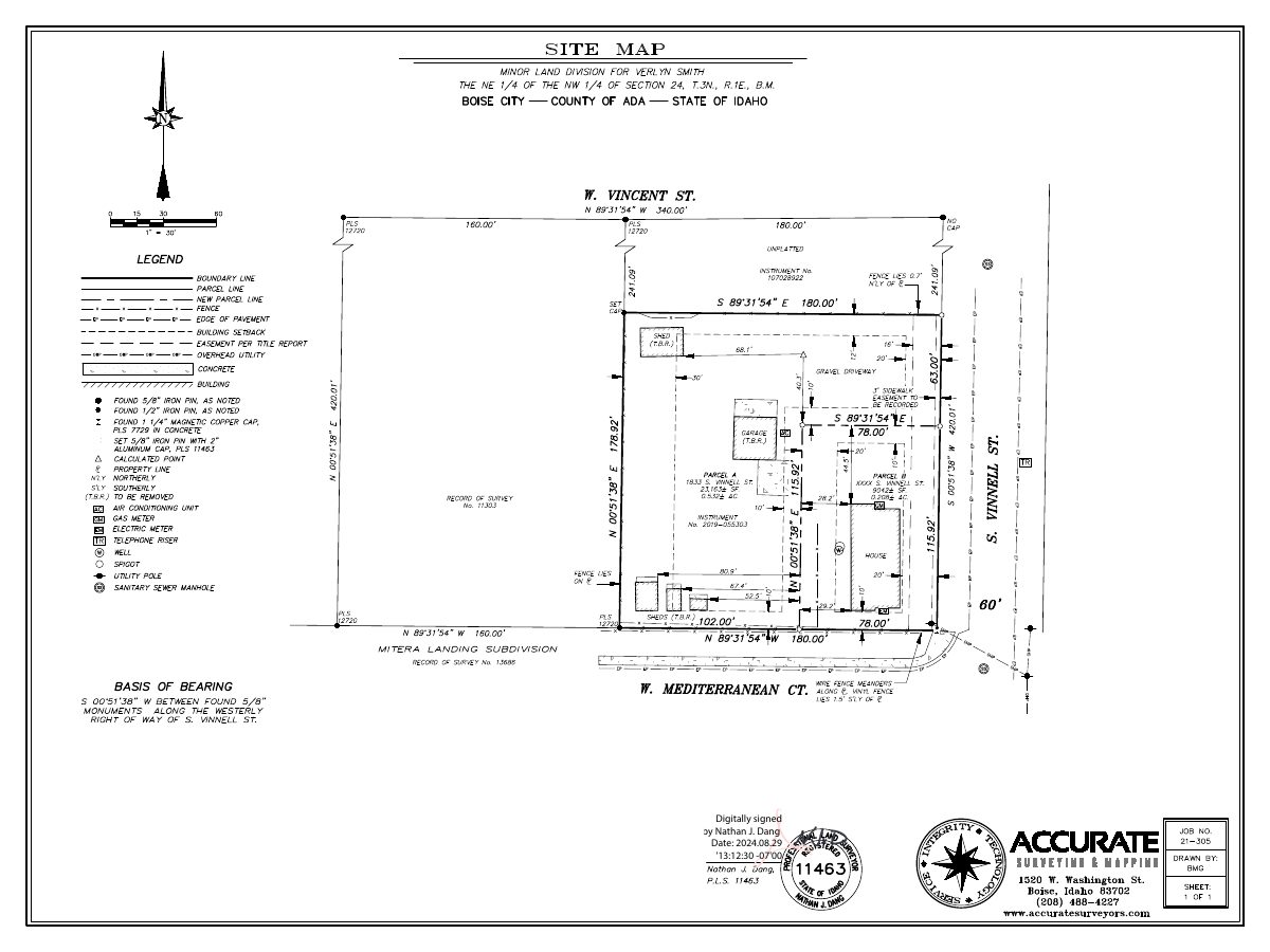Site plan: Lot split on 0.72-acre site creates two lots