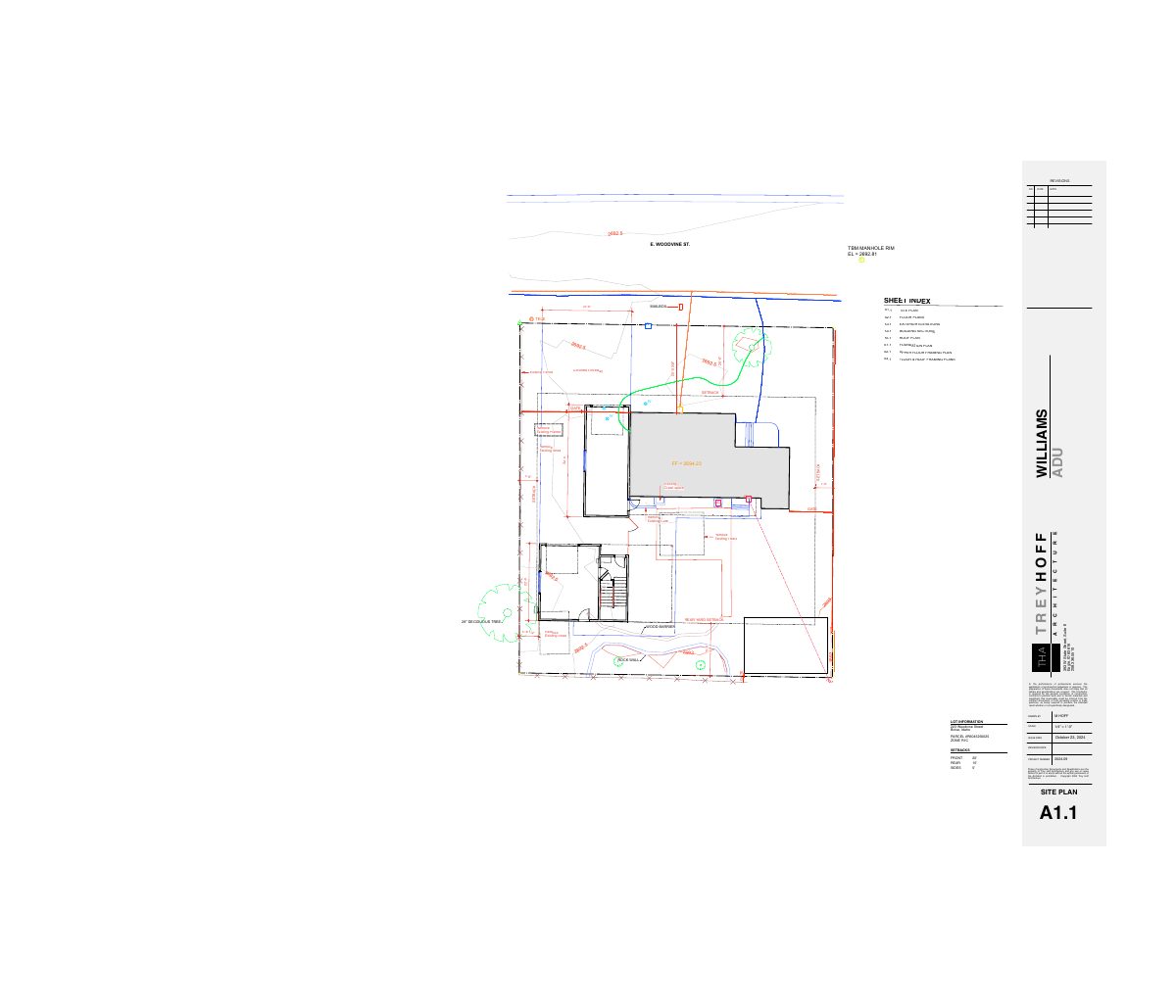 Site plan: Detached garage with apartment above proposed on residential lot