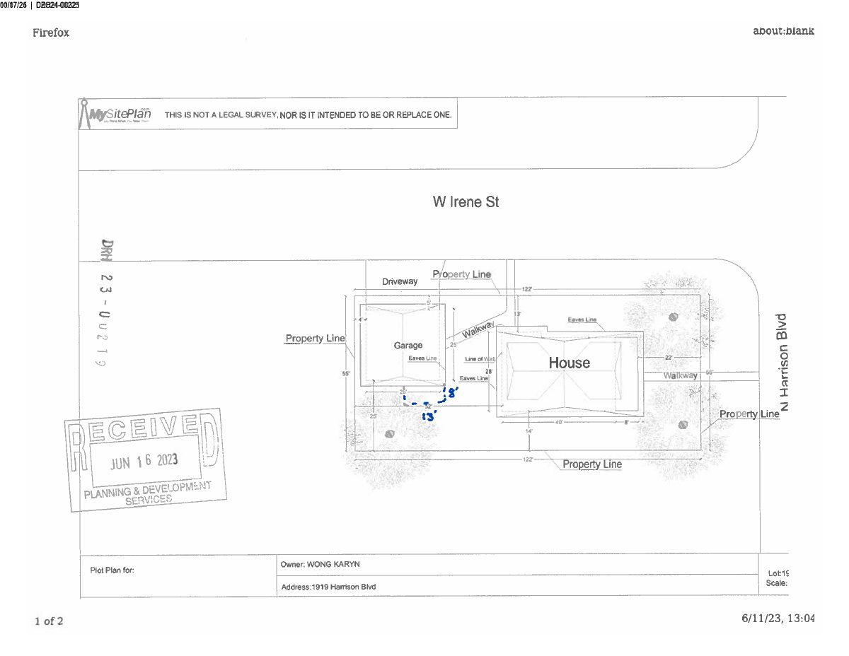 Site plan: Sunroom addition on historic Boise garage approved with conditions