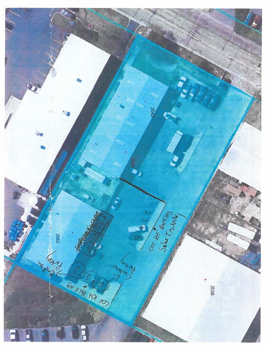 Site plan: Vehicle sales business proposed on 1-acre industrial lot
