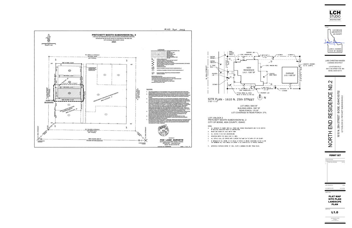 Site plan: New single-family home with garage apartment approved in historic district